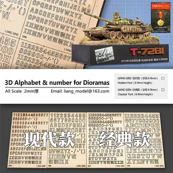 

Creative 3D Alphabet Number Etching Sheet DIY Model Making Personalized Kits for Dioramas Model Scene Decoration