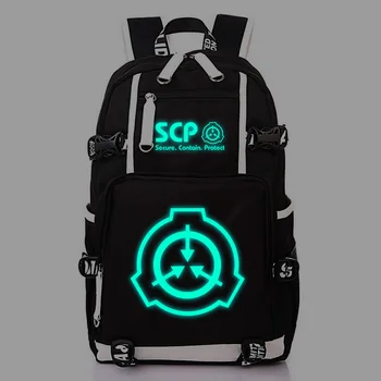 

SCP Special Containment Procedures Foundation Cosplay Backpack Luminous School Shoulder Bag Laptop Travel Mochilas