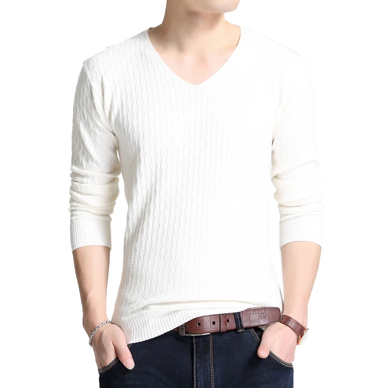 Cut Price Sweaters Men Long-Sleeve Slim BROWON Autumn Thin for Young V-Collar Pure Knitted 4000275270927