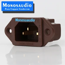 

Piece Monosaudio IC71(G) High End Pure Copper Power Socket IEC320 C14 3pin Male Power Plug Connector Power Cord Inlet Receptacle