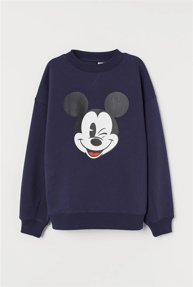 

2019 autumn and winter new cotton lining fleece loose BF port wind lazy sesame street student hooded sweater women