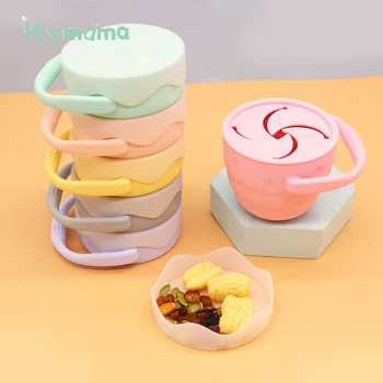 

Silicone Cup For Baby Spill-proof Baby Snack Box Leak-proof Handle Food Storage Infant Feeding Containers Ice Cream Snacks Cup