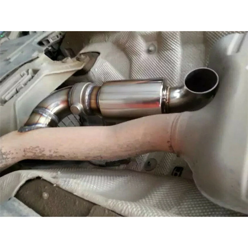 

Car 2 Inch IN/OUT Exhaust Downpipe Anti Break Sound Muffler Pipe Stainless Steel