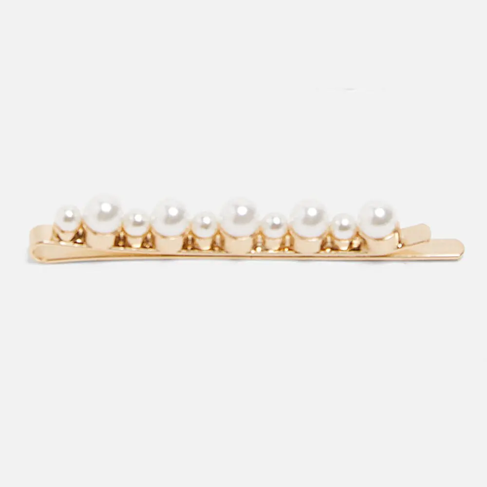 Girlgo ZA Trendy Bridal Crown HairPins Mujer Diadema Pearl HairClip for Women Vintage Gold Metal Vacation Statement Jewelry - Metal color: 23