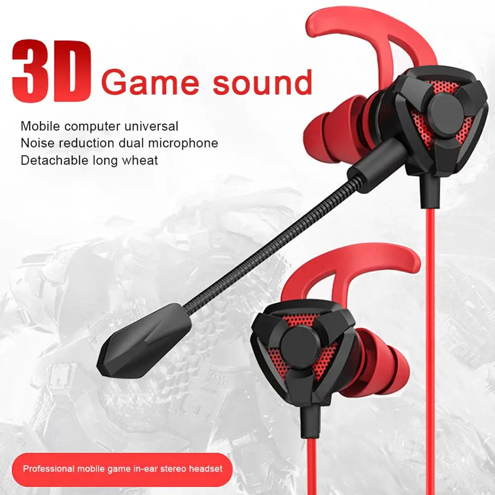 Heave Universal in-Ear Headphones with Microphone,3.5mm Wired Earbuds Stereo Sound Noise Isolating Headset for Gaming Laptops Workout Black Button Control 