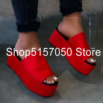 

2020 Spring Explosion Models Color Thickness Comfortable Wild Slippers Waterproof Platform Leopard Slippers Wholesale