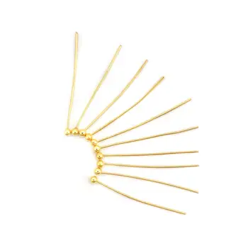 

DoreenBeads Copper Ball Head Pins Gold Color Metal DIY Fashion Jewelry Findings Gifts 25mm(1") long, 0.5mm (24 gauge), 40 PCs