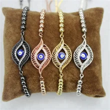 Регулируемый 10 шт./лот высококачественный cz браслет, Циркон инкрустация глаз Шарм, нежный браслет дешевые ювелирные изделия оптом