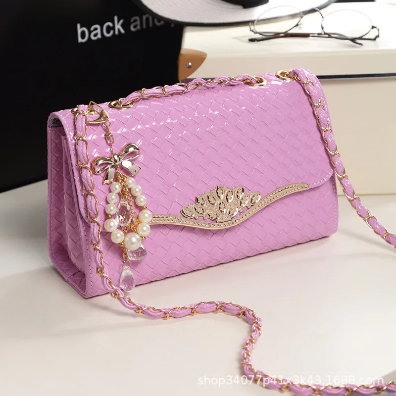 

LISM Fashion designer brand ladies woven shoulder bag chain fresh small square bag shoulder shoulder diagonal female bag tide