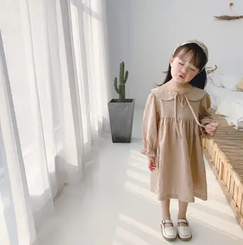 

2020 New Girls Bow Dress Fashion Cotton Spring Girls Dresses 1-6 Years PO166