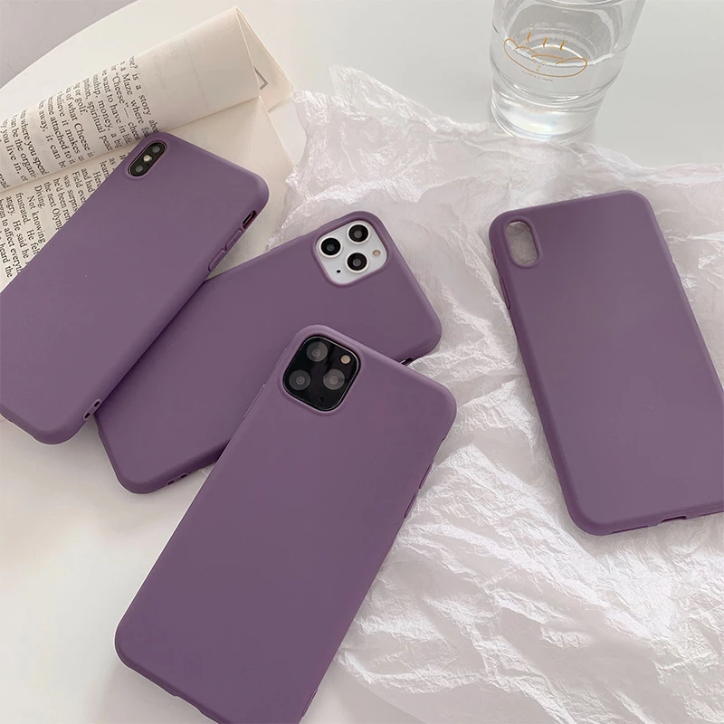 Для iPhone 11 Pro однотонный чехол для телефона Max 8 Plus силиконовый XS матовый 7 6 6s X XR |
