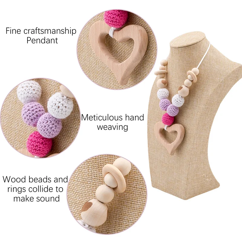 Type1-1 Let's Make Baby Teether 1 шт. ожерелье для кормления крючком бусины дерево кольцо рыбы BPA бесплатно Деревянный Прорезыватель DIY ремесла игрушки для прорезывания зубов - Цвет: Type1-1