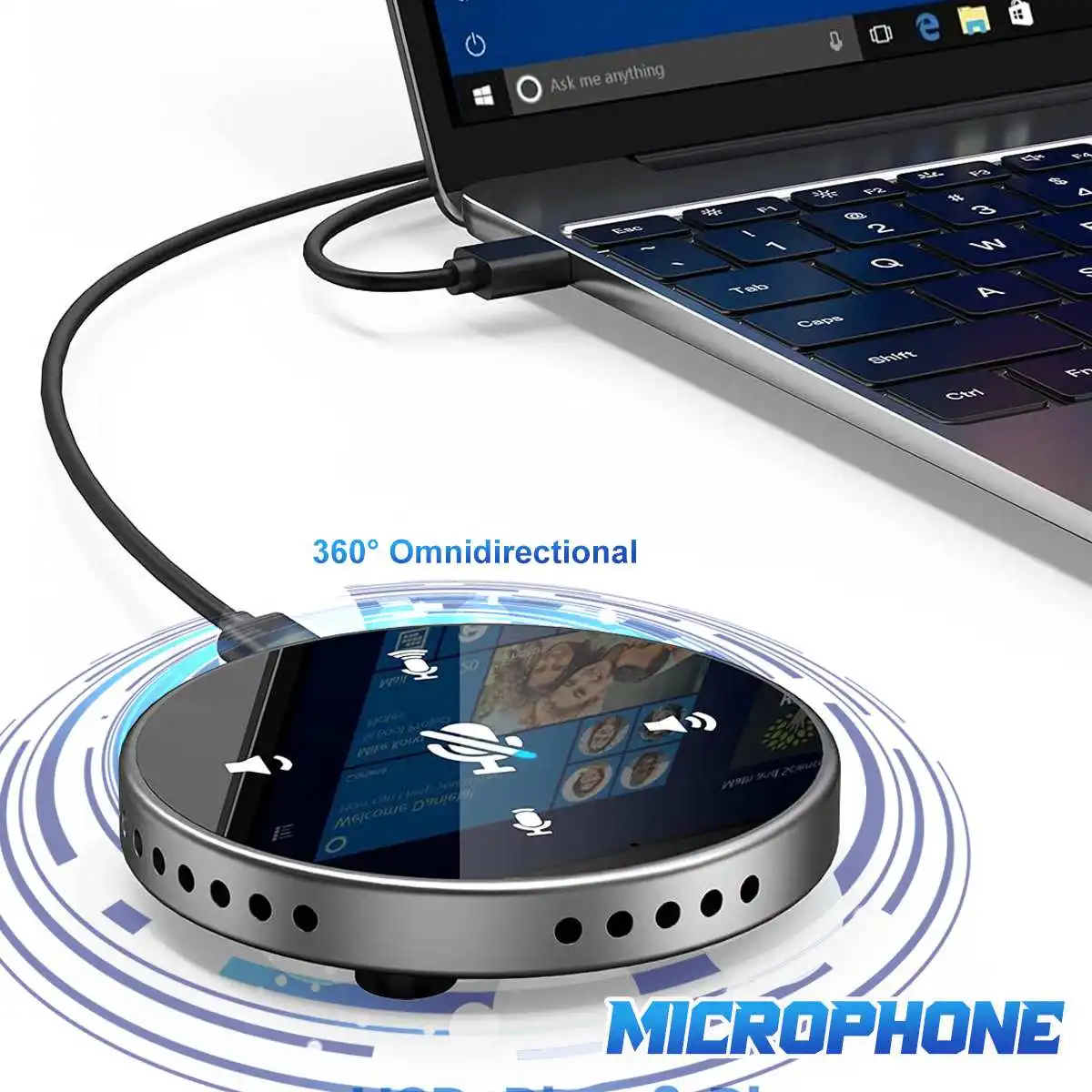 Desktop USB Conference Speakerphone Mic 