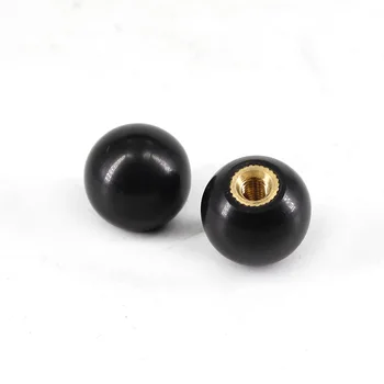 

5pcs Ball Knobs M4/M5/M6/M8/M10/M12 Bakelite Black Ball Lever Knob Copper Insert Ball Handle Machine Tool Replacement