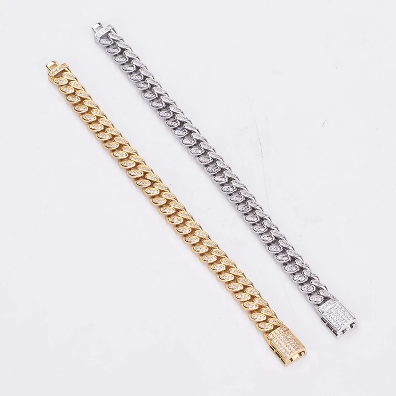 

Luxury fashion classic BRACELET COPPER zircon Gold Plated Hip Hop rock style party gift
