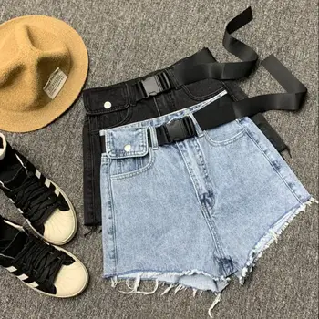 

denim shorts women 2020 spring summer loose high waist wide leg high waist wild jeans shorts