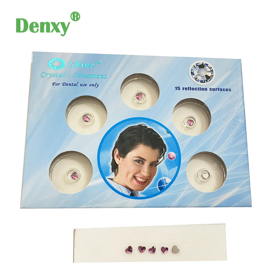 10pcs/2box Dental Teeth Crystal Ornament tooth gems Tooth Decoration Teeth Jewelry Heart Shape Girl's Jewelry sparkles Gem