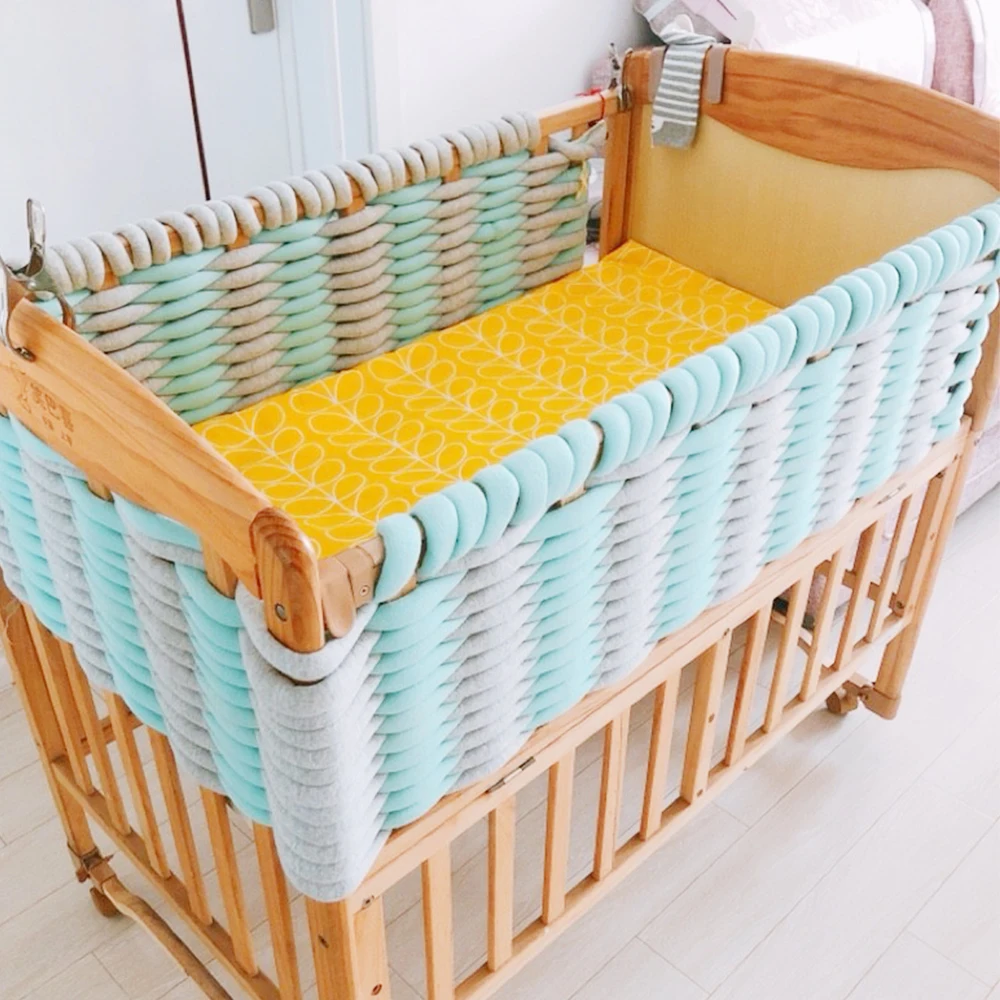DIY 25 м детский бампер кровать коса узел Подушка бампер для младенца Bebe защита для кроватки Детская кроватка бампер декор комнаты