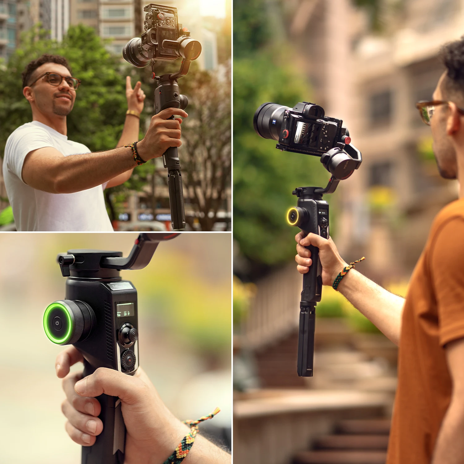 3-х осевой ручной шарнирный стабилизатор для камеры GoPro на органических светодиодах с видом от первого лица панорама движения Управление для sony/Canon/Nikon Камера цифровых зеркальных фотокамер аксессуары