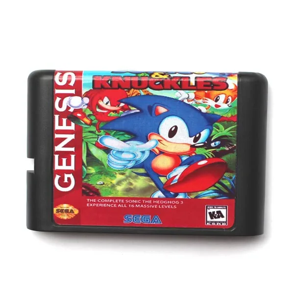 Игровая карта Sonic 3 &amp Knuckles 16 bit MD для Sega Mega Drive Genesis | Электроника