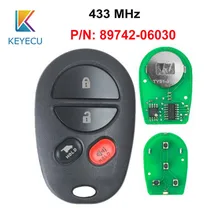 KEYECU 433 МГц P/N: 89742-06030 Замена 4 кнопки дистанционный ключ-брелок от машины для Toyota Camry ACV40& GSV40 2006 2007 2008 2009-2011