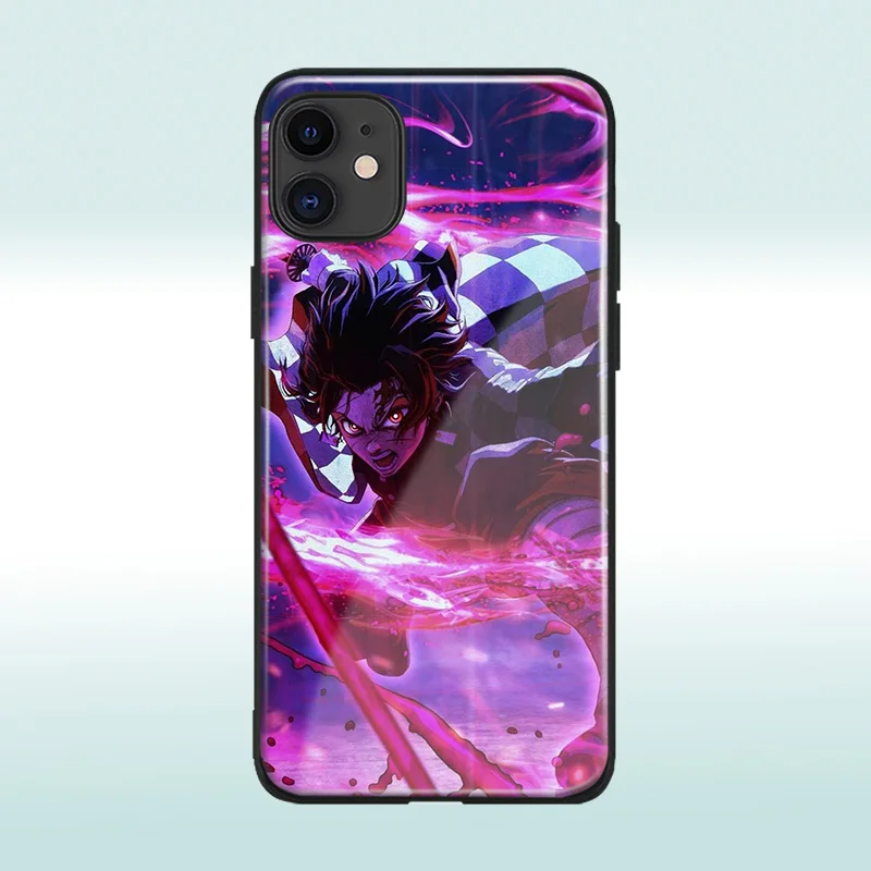 Чехол для телефона Tanjiro Kamado Kimetsu no Yaiba стеклянный чехол iPhone6 6s 7 8 x xr xs 11 pro max Samsung S note 9