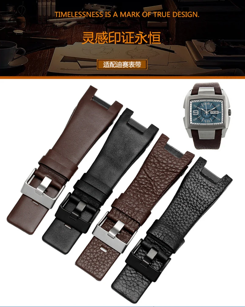 Ремешок для часов из натуральной кожи браслет 32 мм для дизельных часов ремешок наручные часы ремешок для DZ1216 DZ1273 DZ4246 DZ4247DZ287 ремешок для часов