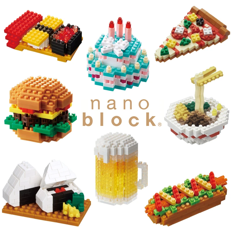 Nanoblock строительные игрушки 3D головоломка пиво гамбургер мороженое суши мини