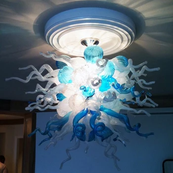 شراءالشمال السماء الزرقاء ثريا تركب بالسقف قلادة LED ضوء التصميم الإبداعي الفن تركيبات إضاءة الزجاج لغرفة الطعام المطبخ مصباح منزل