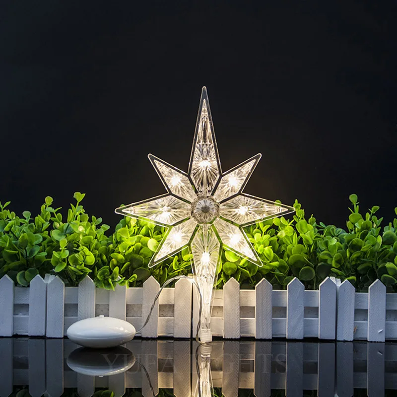 Рождественский светодиодный светильник с восьмиконечной звездой, теплый белый милый романтический свадебный Блестящий настенный, дверной, оконный, внутренний, вечерние