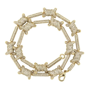 

Uwin 10mm Miami Pattern x knot Necklace