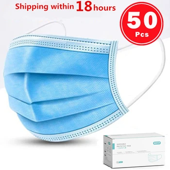 

Fast Shipping Anti-Pollution Face Mask Dust Filter Safety 3 Layer Disposable Elastic Ear Loop dust protection Face Mouth Masks