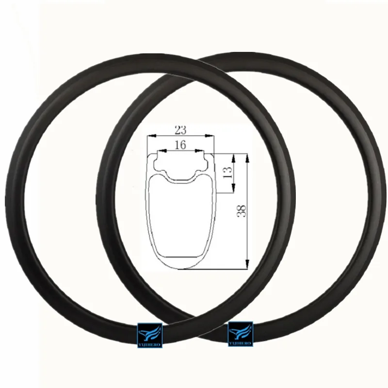 700c Rim 38mm Depth 23mm Width Clincher Carbon Road Bicycle Rims V Brake 20/24H with Basalt Bike Wheels | Спорт и развлечения
