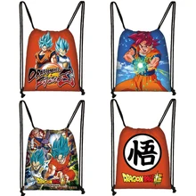 Аниме dragon ball drawstring сумка Goku Saiyan холщовый рюкзак подростковый рюкзак для мальчиков сумки для хранения