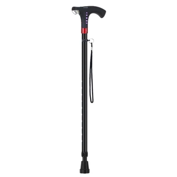 

Aluminum Cane with Light Retractable Anti-Skid Corner Cane Old Man Cane Light Outdoor Sports Mountaineering