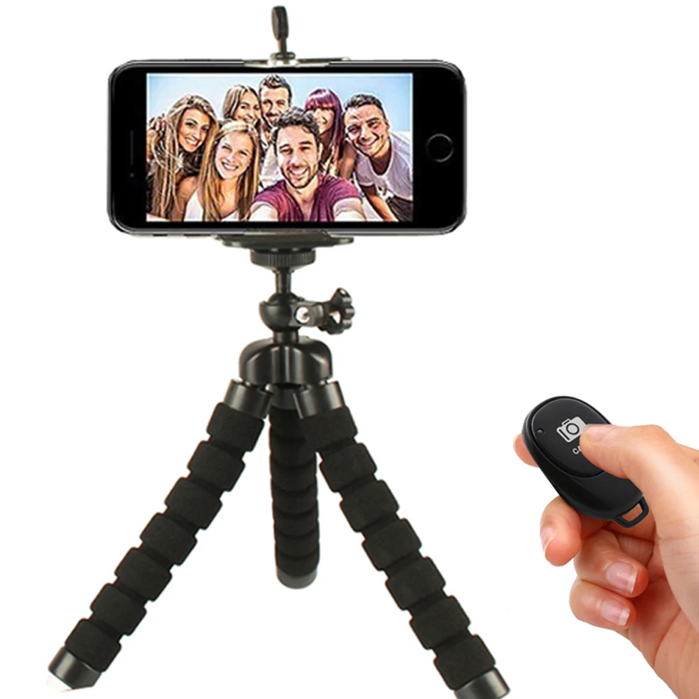 

Portable Flexible Tripod Stand Phone Clip Camera Smartphone Holder&Bluetooth Selfie For Samsung Galaxy A10 M10 S10 Note 10+ Plus