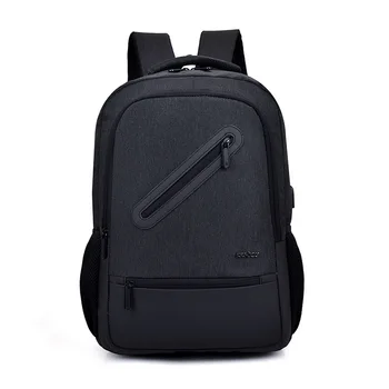 

2020 new men's business backpack Casual Wild nylon Backpack trend USB charging port Business bag Fashion Solid bags