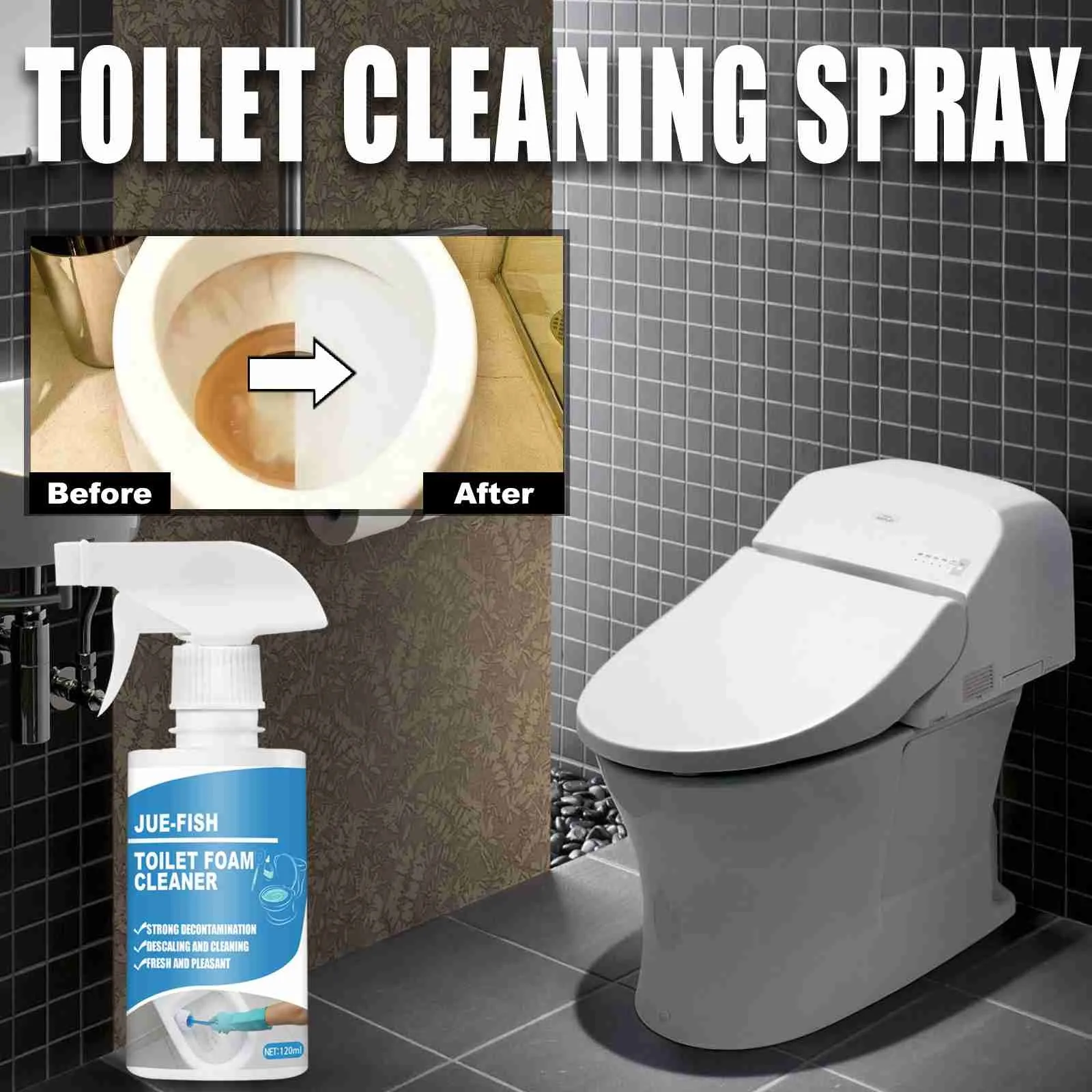 Automatic Flush Blue Bubble Toilet Cleaner Powerful Descaling Yellowing