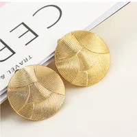 COWNINE Circular exaggerated ripple clip earrings/wedding gift wedding jewelry earrings unique design style 1