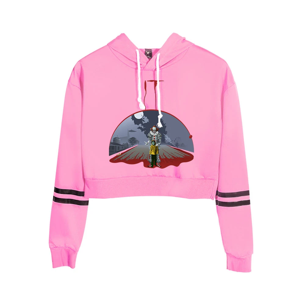 It Chapter 2 Navel hoody women aikooki новые модные популярные толстовки с принтом It Chapter 2 худи с высокой талией Черный Повседневный Топ