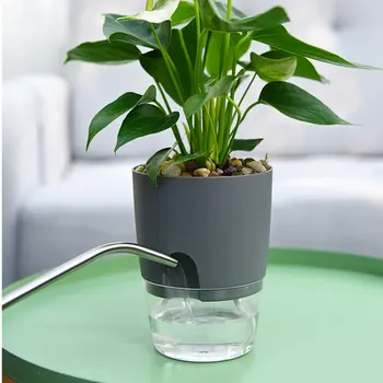 

Plant Pot Indoor Plastic Rattan Flower Cover Round Modern Decor Planter Garden Planters HKS99