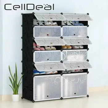 

DIY Shoe Rack Home Shoes Storage Organizer Easy To Install Shoe Cabinet Stand Holder Space Saver Modern Furniture Shoe Organizer