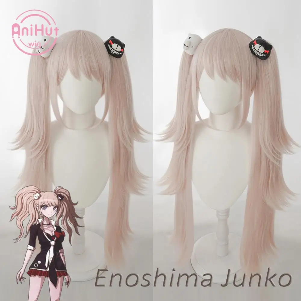 【AniHut】 джунко эношима парик Danganronpa косплей синтетические термостойкие женские