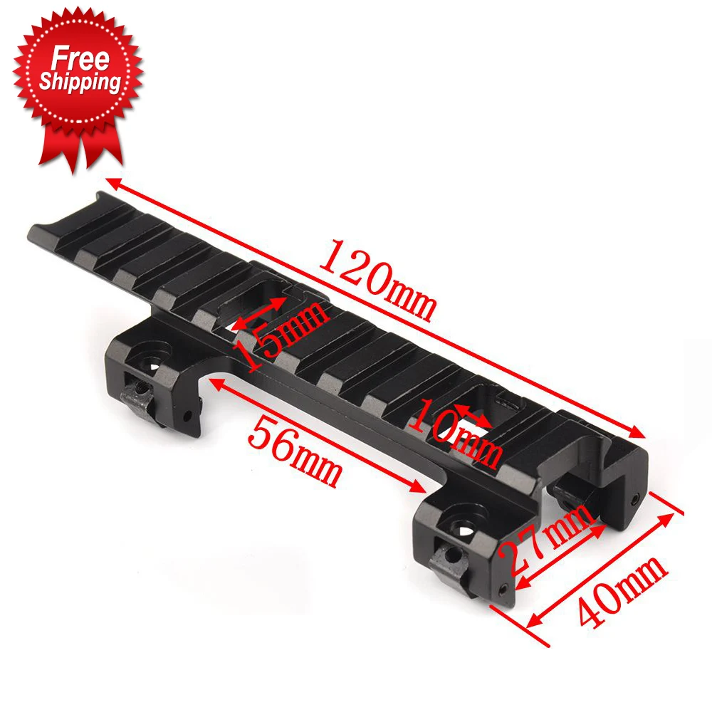 120mm Long 20mm Picatinny Rail Base Higher Mount For MP5 Airsoft Rifle