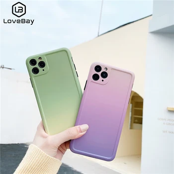 

Lovebay Summer Fresh Frame Camera Protection Case For iPhone 11 Pro Max X XR XS Max 7 8 Plus Gradient Purple Shockproof Shell