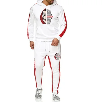 

2020 Men's Tracksuits Spring Sportswear Men Set Outwear Hoodie Sweatpants 3 Pieces Sets Pattern Plus Size 3XL Fitness Clothing