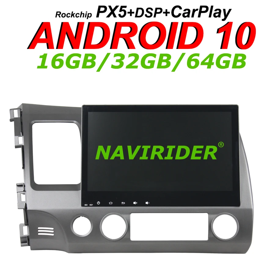 Navirider GPS навигация для Honda CIVIC VII 2009 full touch 10 1 &quotАвтомобильный android 8core 64 Гб rom радио