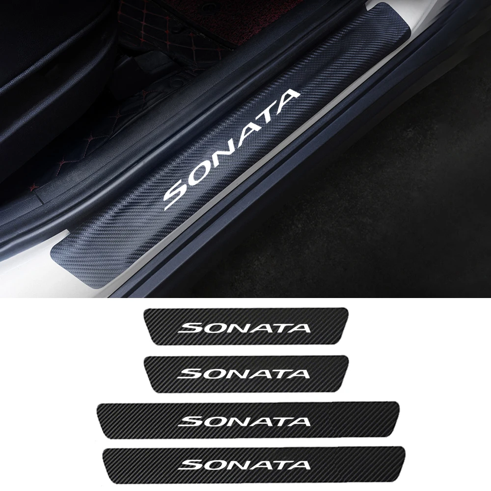 

4PCS Auto Door Threshold Plate Anti-Scratch Cover Sticker For Hyundai Sonata 2011-2018 2019 2020 Car Door Sill Pedal Accessories