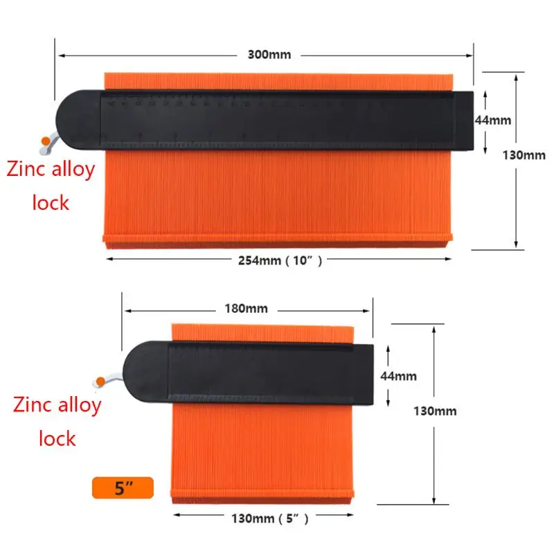 

5/10'' Contour Gauge Auto Lock Profile Copy Duplicator Shape Template Measuring