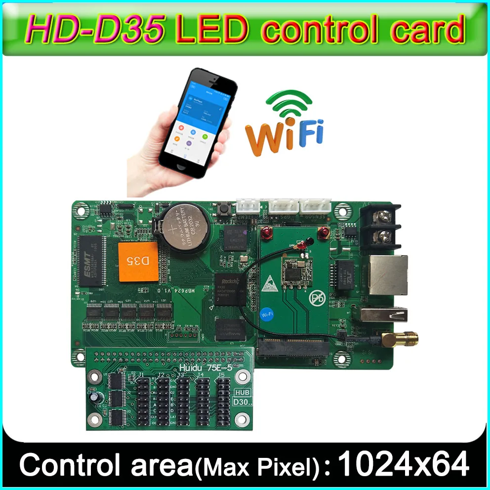 Hd-d30 полноцветный СВЕТОДИОДНЫЙ знак контроллер, Поддержка WI-FI, сети RJ45, u-диск связи, полосы типа видео экран контроллера